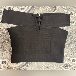 Bandage top Sleeveless Off Shoulder black